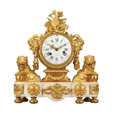 Lot 387 - Louis XVI Style Gilt-Bronze and Marble Mantel...