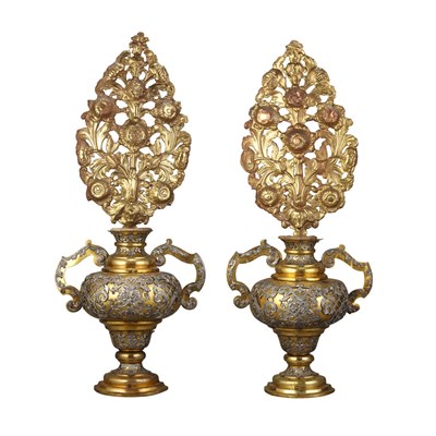 Lot 126 - Pair of Italian Silver Mounted Gilt-Metal...