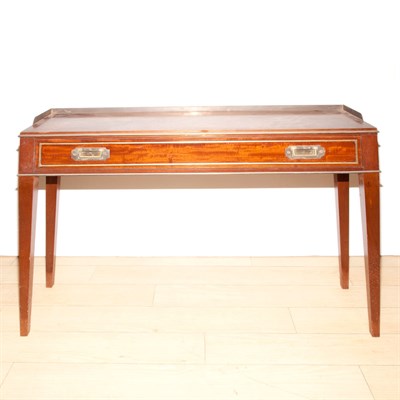 Lot 314 - Campaign Style Brass Bound Mahogany Console...