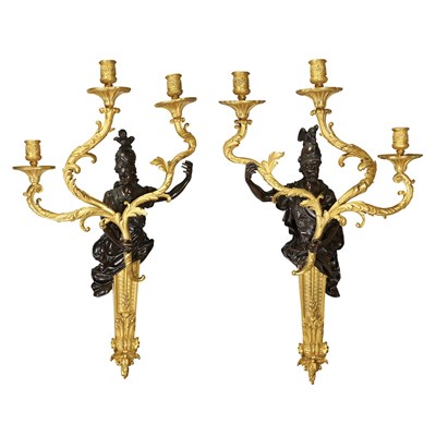 Lot 493 - Pair of Louis XV/XVI Style Gilt and...