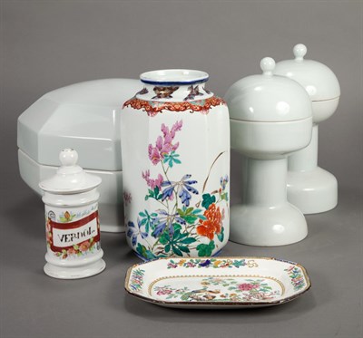 Lot 308 - Group of Porcelain Table Articles Comprising a...
