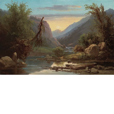 Lot 50 - Thomas Hill American, 1829-1908 Mountainous...