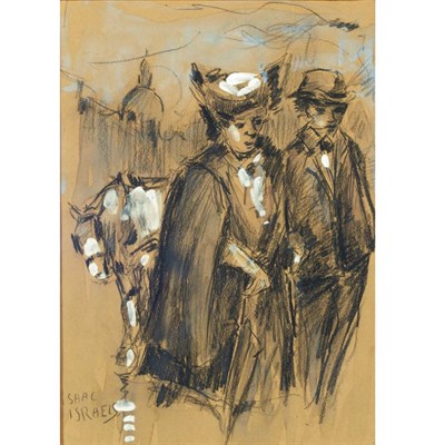 Lot 79 - Attributed to Isaac Israels Couple Walking...