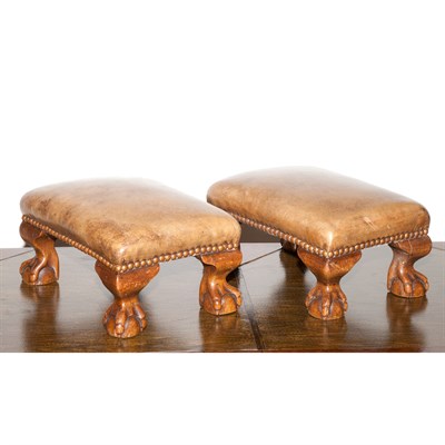 Lot 347 - Pair of Georgian Style Leather and Oak...