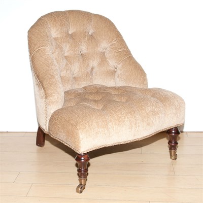 Lot 350 - William IV Style Tufted Upholstered Mahogany...