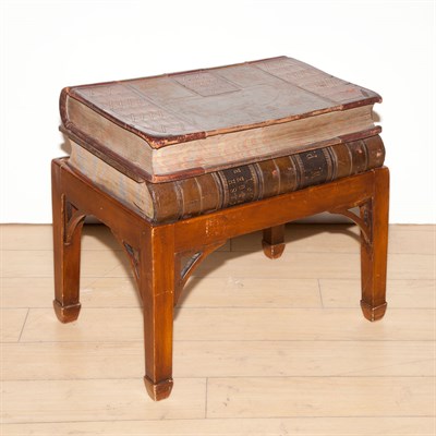 Lot 401 - Mahogany Book-Form Side Table Height 17 inches,...