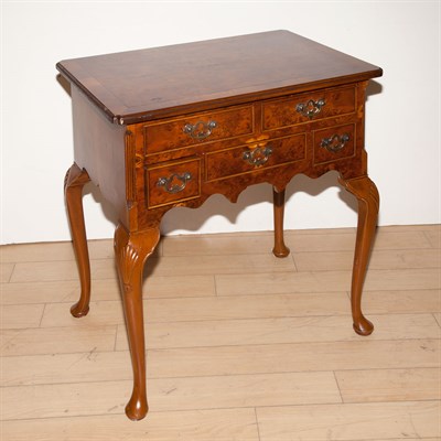 Lot 418 - Georgian Style Burl Wood and Mahogany Dressing...