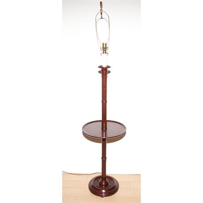 Lot 429 - Group of Three English Style Wood Floor Lamps...