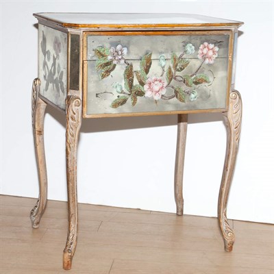 Lot 430 - French Style Mirrored and Painted Wood Side...