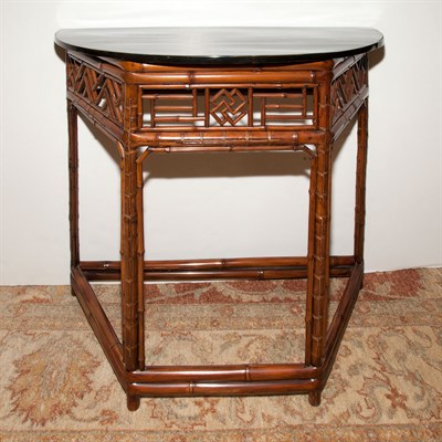 Lot 476 - Pair of Regency Style Bamboo Consoles Height...
