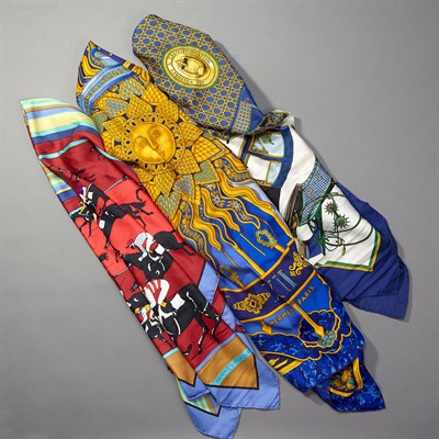 Lot 723 - Group of Three Hermes Silk Scarves