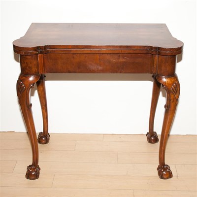 Lot 495 - George II Style Walnut Fold-Over Games Table...