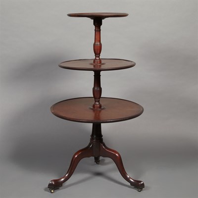 Lot 547 - George III Mahogany Three-Tier Dumbwaiter 18th...
