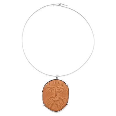Lot 131 - Pablo Picasso FACE (A.R. 243) Red ceramic...