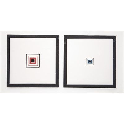 Lot 722 - Two Framed Art Deco Style Tiles 8 3/4 Inches...