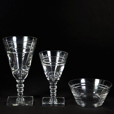 Lot 356 - Set of Hawkes Glass Stemware and Bowls...