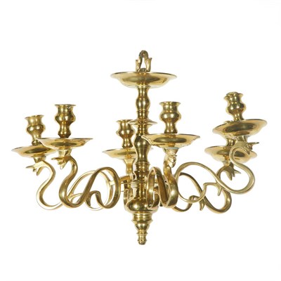 Lot 185 - Baroque Style Brass Six-Light Chandelier...