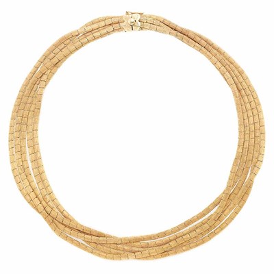 Lot 42 - Five Strand Gold Necklace