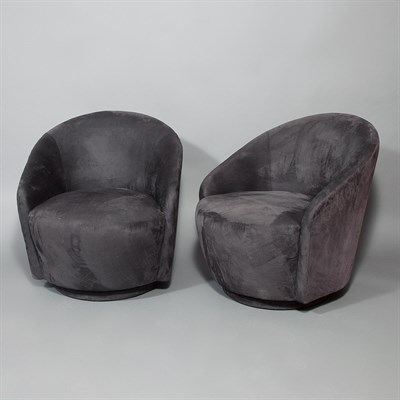Lot 286 - 21st Century Design Pair of Swivel Chairs...
