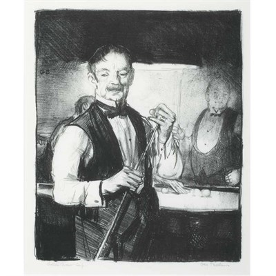 Lot 10 - George Bellows (1882-1925) OLD BILLIARD PLAYER...