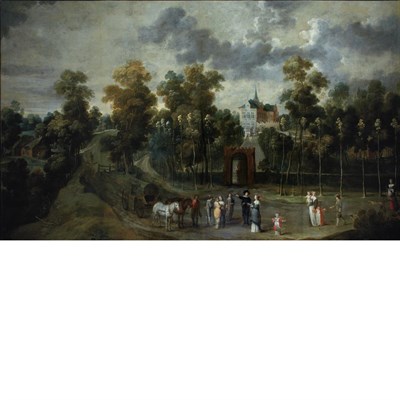 Lot 55 - Circle of Jan Siberechts Figures on a Road...