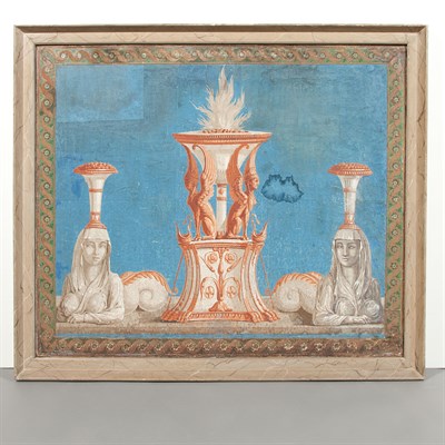 Lot 372 - French Egyptian Revival Wallpaper Panel Early...
