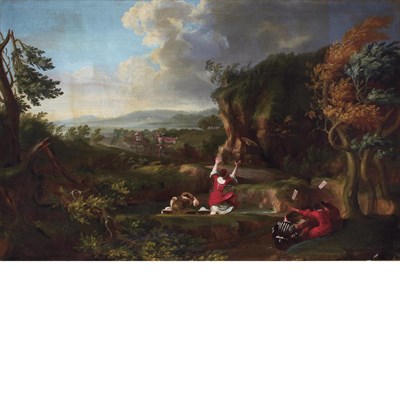 Lot 62 - Bolognese School 18th Century Landscape with...
