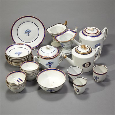 Lot 427 - Assembled Chinese Export Cobalt Blue and Gilt...