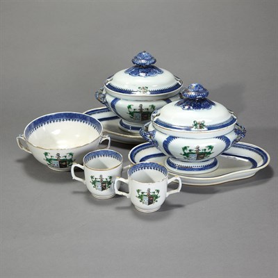 Lot 428 - Chinese Export Blue and White Armorial...