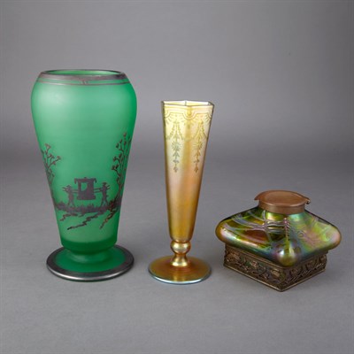Lot 412 - Group of American and Bohemian Glass Articles...
