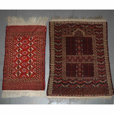 Lot 295 - Two Turkoman Rugs West Turkestan Comprising a...
