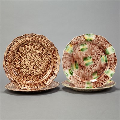 Lot 271 - Two English Spinach and Egg Glazed Creamware...