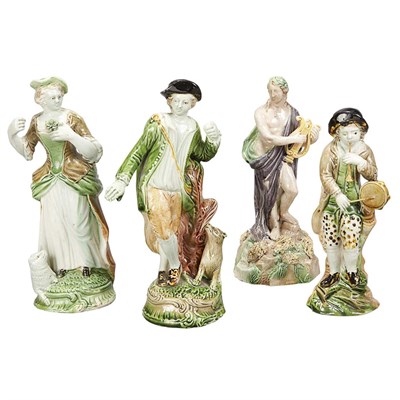 Lot 282 - Group of Four English Creamware Figures...