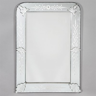 Lot 109 - Etched Mirror Framed Mirror Height 39 1/2...