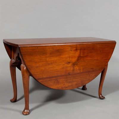 Lot 337 - George II Walnut Drop-Leaf Table With D-shaped...