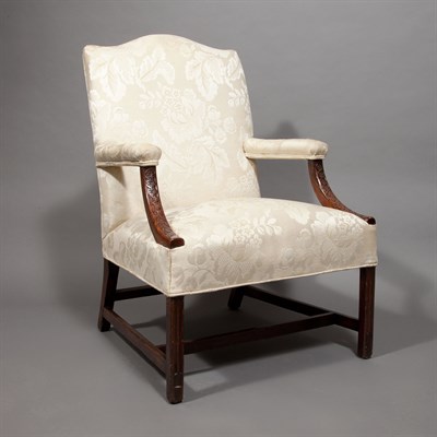 Lot 238 - George III Mahogany Library Armchair Last...