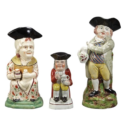 Lot 285 - Group of Three English Figural Jugs Circa 1790-...