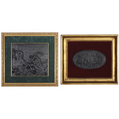 Lot 296 - Wedgwood The Gladiators Black Basalt Plaque...