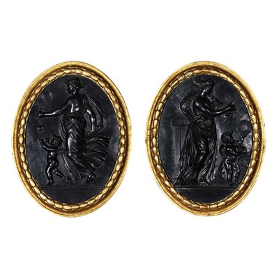 Lot 295 - Pair of Wedgwood & Bentley Night & Day Black...