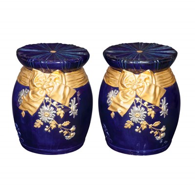 Lot 293 - Pair of Mintons Gilt and Cobalt Glazed Ceramic...