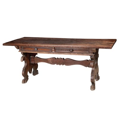 Lot 162 - Italian Baroque Walnut Table 17th Century and...