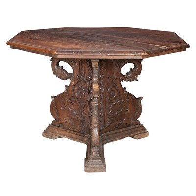 Lot 185 - Italian Renaissance Walnut Pedestal Table...