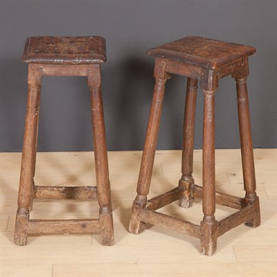 Lot 157 - Pair of English Oak Joint Stools Height 23...