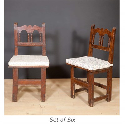 Lot 183 - Set of Six Continental Provincial Walnut Side...