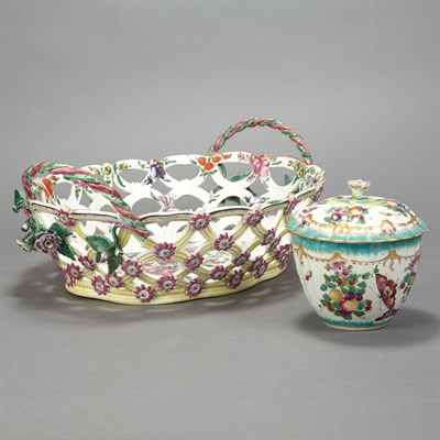 Lot 300 - Worcester Porcelain Basket Late 18th century...