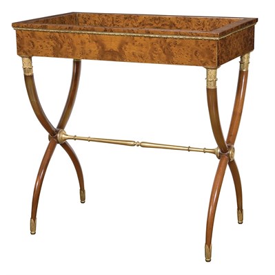 Lot 499 - Empire Bronze Mounted Burl-Wood and Mahogany...