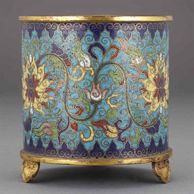 Lot 242 - Chinese Cloisonne Enamel Censer Qianlong Mark...