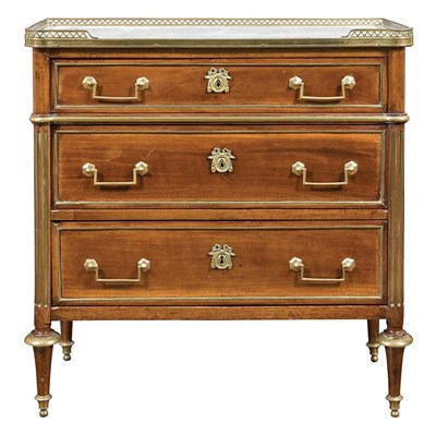 Lot 386 - Louis XVI Brass Mounted Mahogany Commode Late...