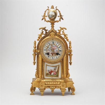Lot 123 - Louis XVI Style Gilt-Metal and Porcelain...