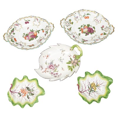 Lot 301 - Group of English Porcelain Dishes Probably...